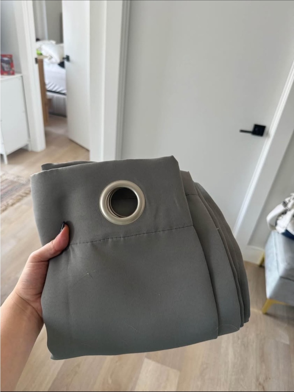 Gray blackout curtains